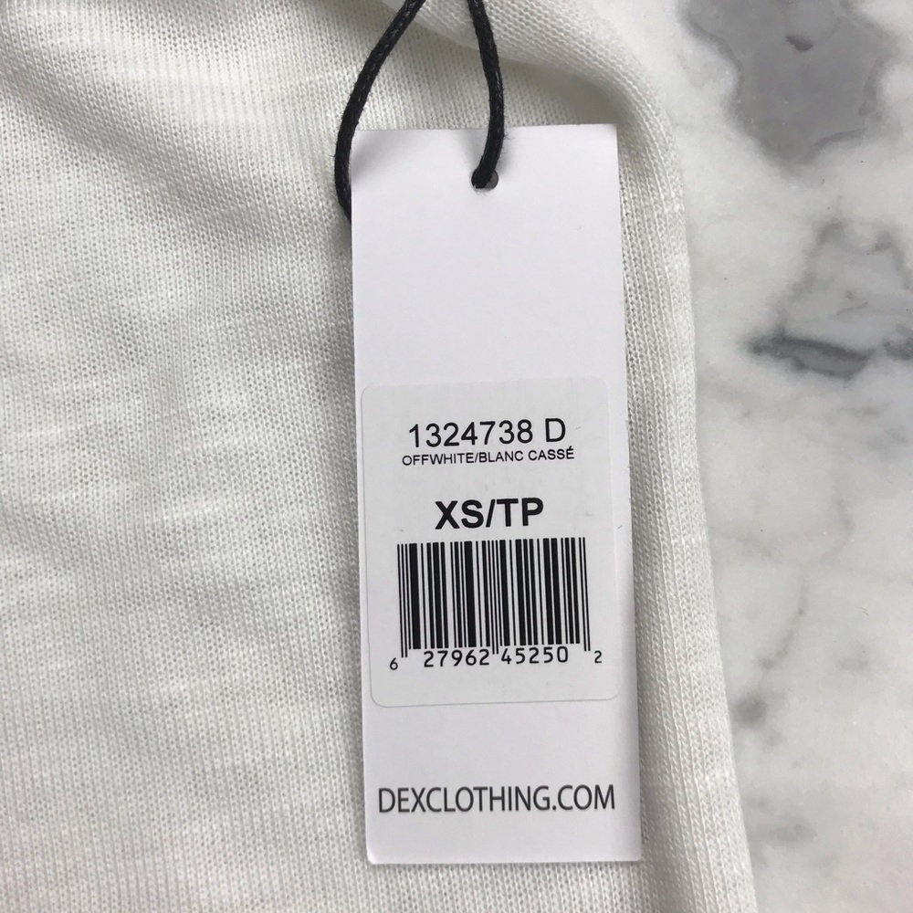 NWT Dex Scoop Neck White Knit Lace Trim Tank Top - Picture 5 of 8